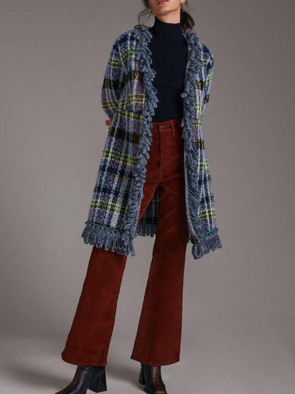 Anna Sui x Anthropologie Technicolor Tartan Coat
